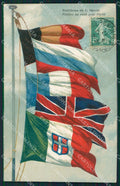 Militari Propaganda WWI Alleati Bandiere Flags cartolina XF8337 – fronte