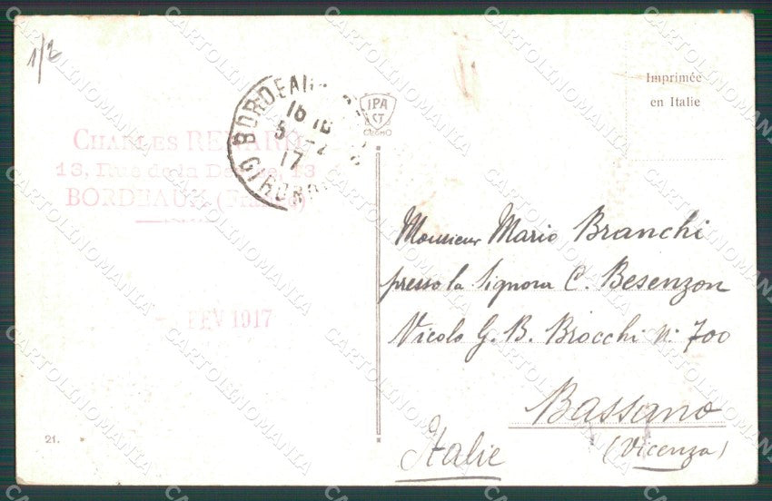 Militari Propaganda WWI Alleati Bandiere Flags cartolina XF8337 – retro