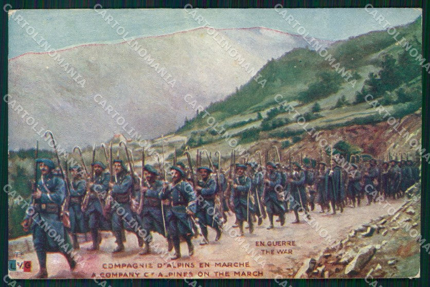 Militari Propaganda WWI Francia France Alpins L.V.C. cartolina XF8341 – fronte