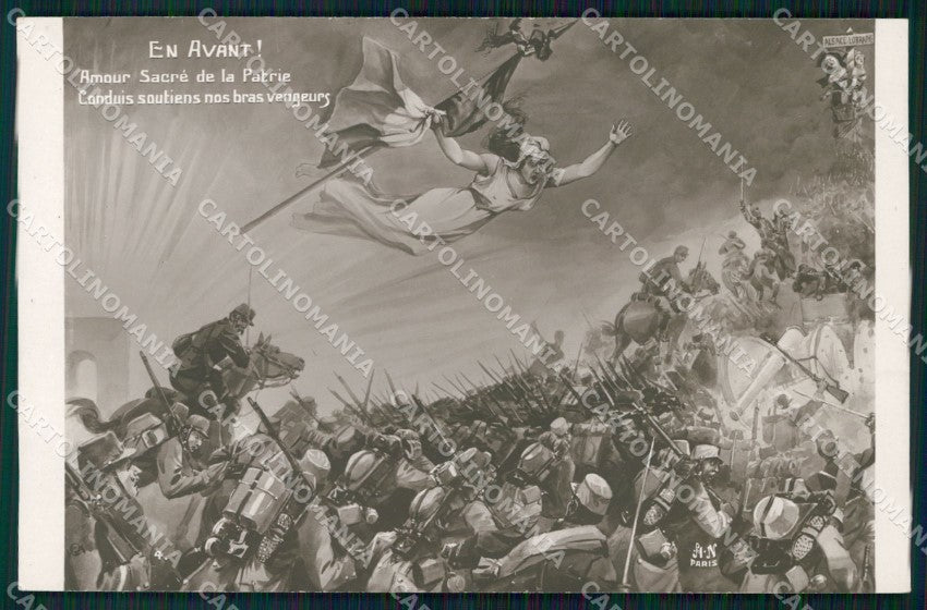 Militari Propaganda WWI Francia France Alsace Lorraine HN Paris cartolina XF8351 – fronte