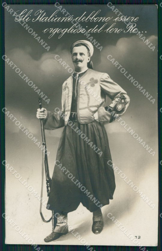 Militari Reali Vittorio Emanuele III Zouaves Fanteria Foto cartolina XF8365 – fronte