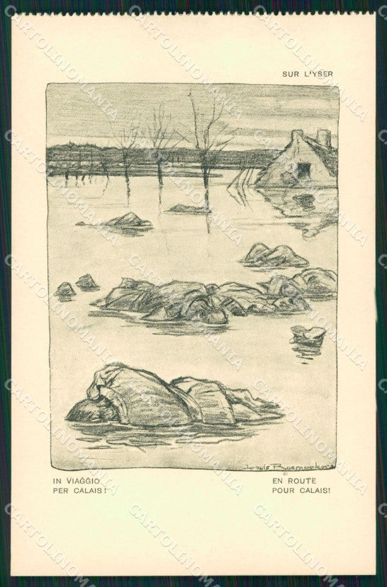 Militari Propaganda WW1 WWI Anti German Yser Louis Raemaekers cartolina XF8383 – fronte