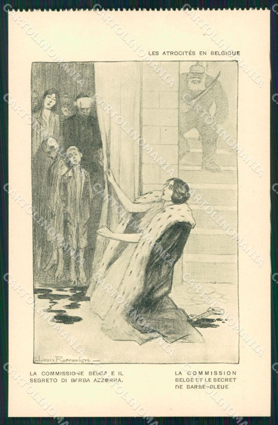 Militari Propaganda WW1 WWI Anti German Belgio Louis Raemaekers cartolina XF8384 – fronte