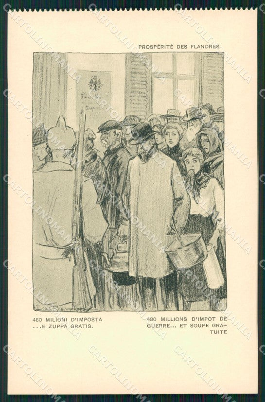 Militari Propaganda WW1 WWI Anti German Louis Raemaekers cartolina XF8393 – fronte