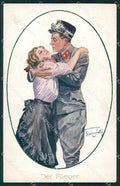 Artist Signed WW1 WK1 Romantic Couple Der Flieger serie 130 cartolina XF8399 – fronte