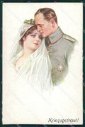 Artist Signed WW1 WK1 R L B Soldat Frau Lady serie 4247 cartolina XF8401 – fronte