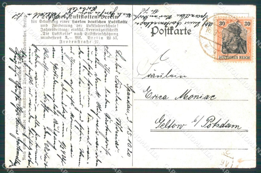 WW1 T.v.Eckenbrecher Deutscher Luftflotten Verein STRAPPINO cartolina XF8414 – retro
