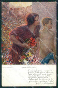 Militari Propaganda WW1 WWI Fiori agli Eroi Plinio Nomellini cartolina XF8438 – fronte