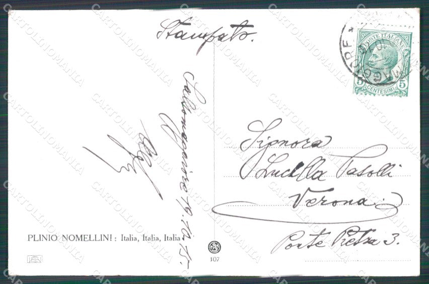 Militari Propaganda WW1 WWI Tricolore Plinio Nomellini cartolina XF8439 – retro