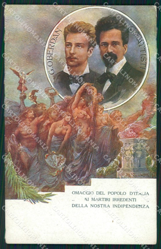 Militari Propaganda Irredentismo Oberdan Battisti Santino cartolina XF8440 – fronte