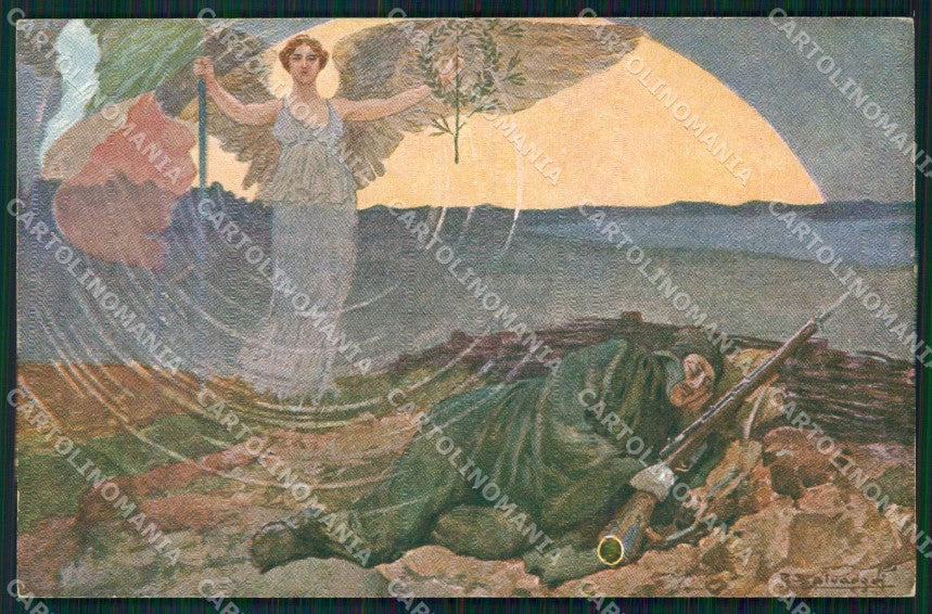 Militari WW1 WWI Pasqua 1916 Comitato Milanese Guerra Salvadori cartolina XF8445 – fronte