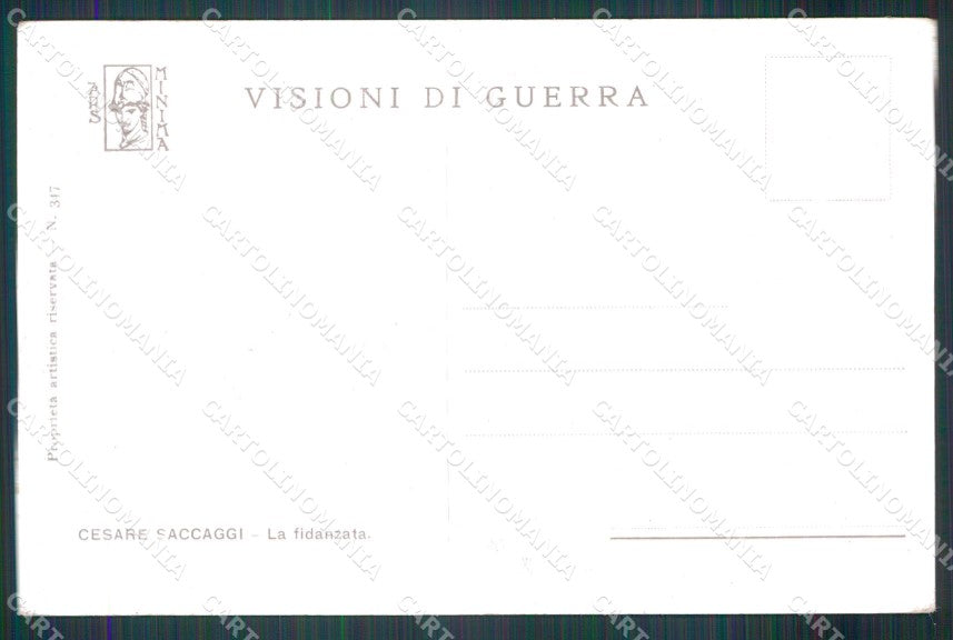 Militari Propaganda WW1 Marina La Fidanzata serie 347 Saccaggi cartolina XF8456 – retro