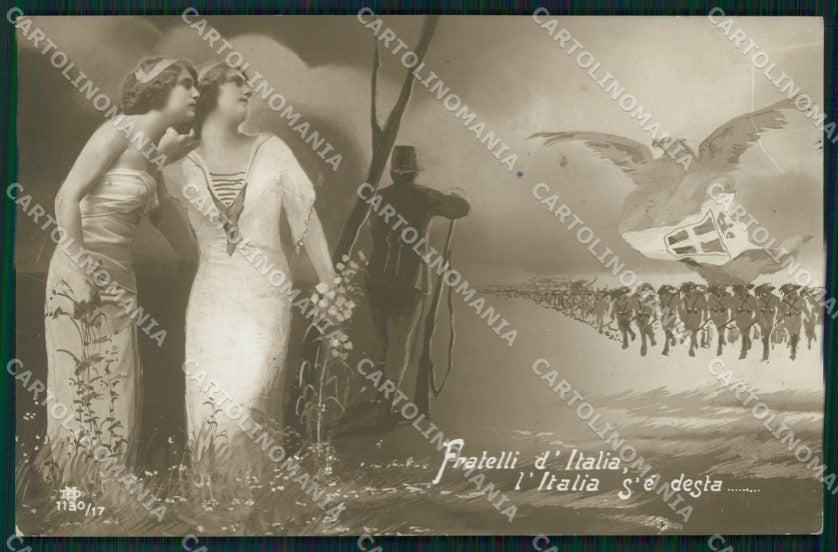Militari Propaganda WW1 WWI Soldati Bersaglieri Foto cartolina XF8463 – fronte
