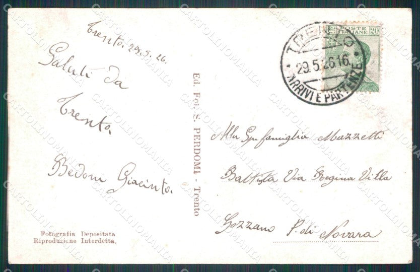 Militari Propaganda WW1 Trento Battisti ABRASA Foto cartolina XF8498 – retro