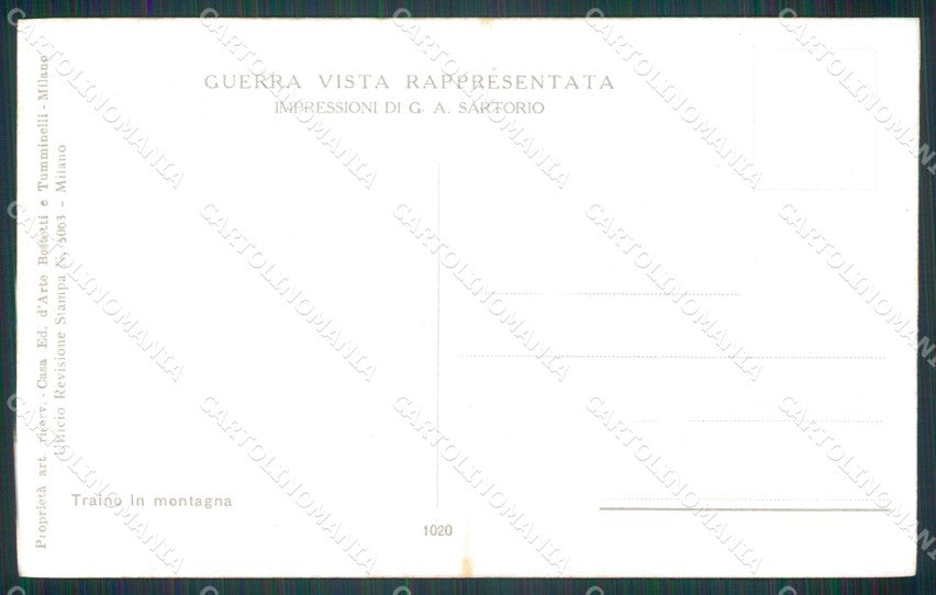 Militari WW1 WWI Traino in Montagna 1020 Sartorio cartolina XF8505 – retro
