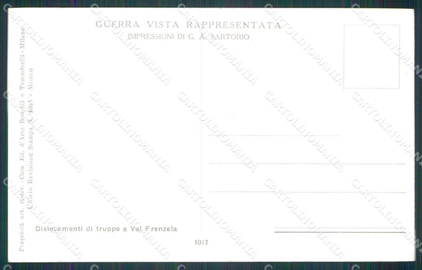 Militari WW1 WWI Truppe Val Frenzela 1017 Sartorio cartolina XF8508 – retro