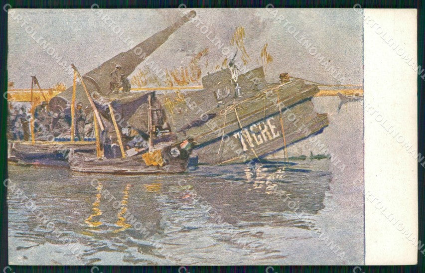 Militari WW1 WWI Canale Cenesa Pontone Tigre 1012 Sartorio cartolina XF8513 – fronte