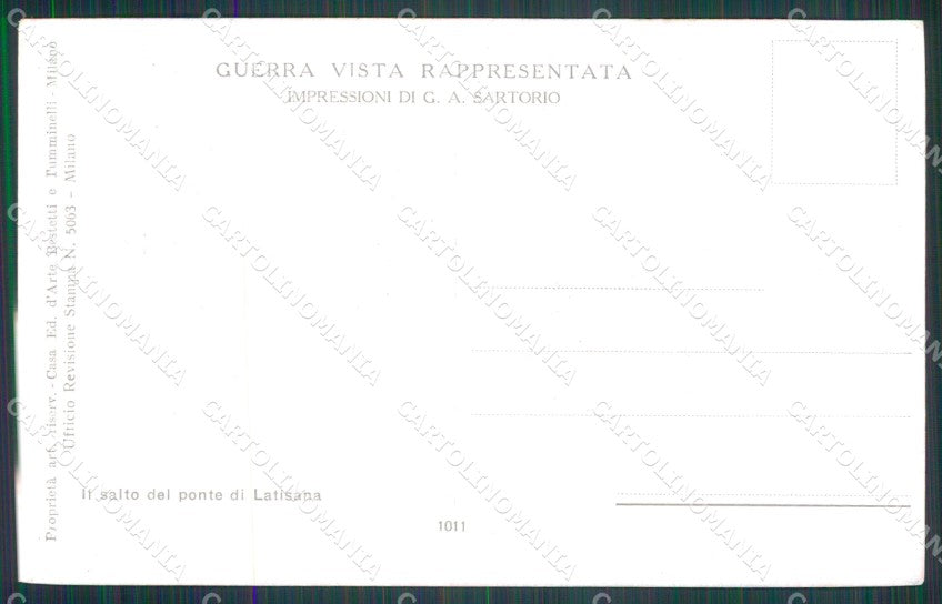 Militari WW1 WWI Latisana Salto del Ponte 1011 Sartorio cartolina XF8514 – retro