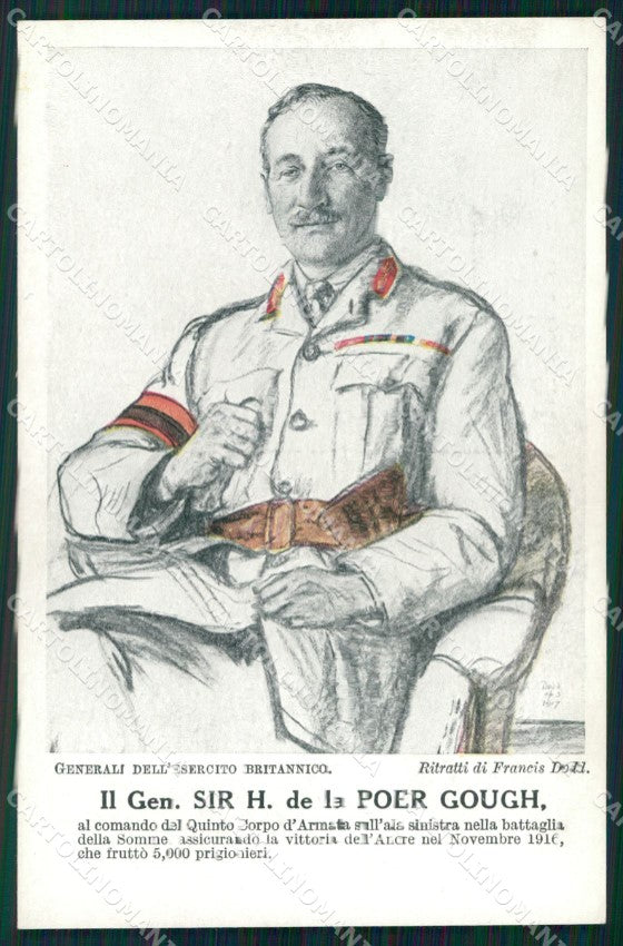 Militari WW1 WWI Generali Esercito Britannico Poer Gough Dodd cartolina XF8520 – fronte