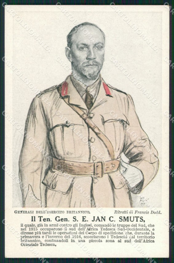 Militari WW1 WWI Generali Esercito Britannico Smuts Dodd cartolina XF8522 – fronte