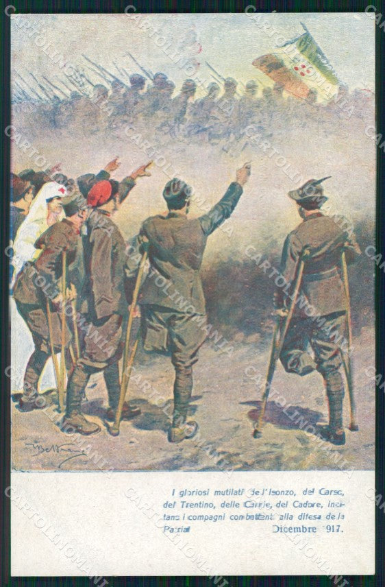 Militari WW1 Isonzo Carso Carnie Cadore Alpini CRI Beltrame cartolina XF8529 – fronte