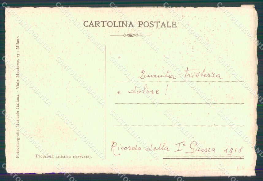 Militari Propaganda WW1 WWI Bersaglieri cartolina XF8532 – retro