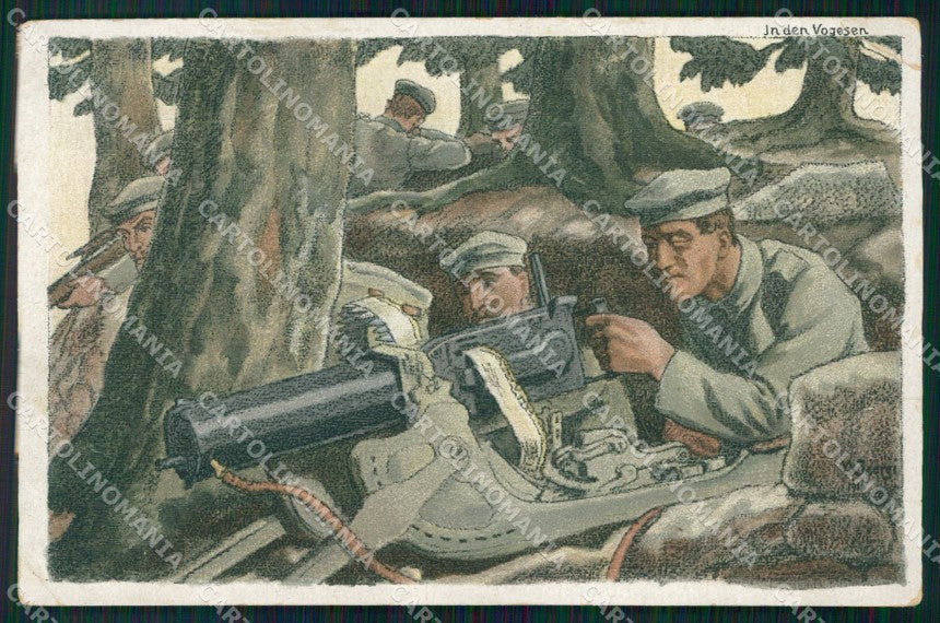 Militari Propaganda WK1 AK Soldaten Vogesen W. Georgi PIEGHE cartolina XF8598 – fronte