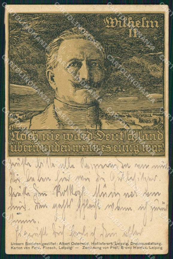 Militari Propaganda WW1 WK1 AK Kaiser Wilhelm II STRAPPINO cartolina XF8604 – fronte