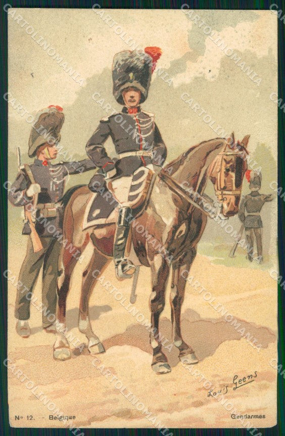 Militari Belgio Belgian Army Military Art by Louis Geens 12 cartolina XF8616 – fronte