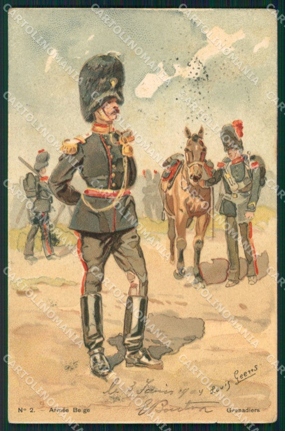 Militari Belgio Belgian Army Military Art by Louis Geens 2 cartolina XF8617 – fronte