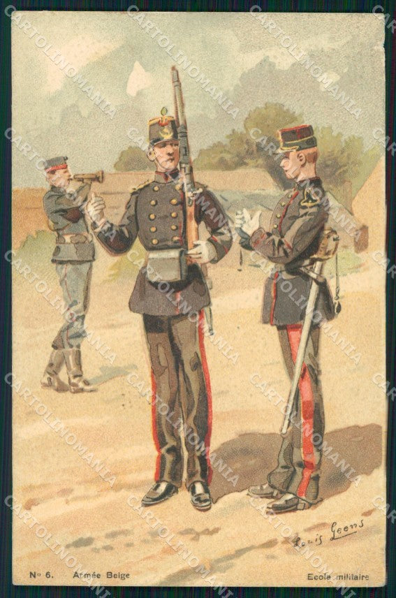 Militari Belgio Belgian Army Military Art by Louis Geens 6 cartolina XF8619 – fronte