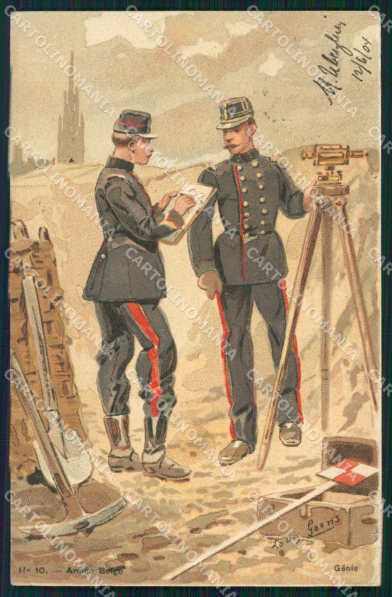 Militari Belgio Belgian Army Military Art Louis Geens UNGLUED cartolina XF8620 – fronte