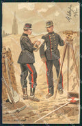 Militari Belgio Belgian Army Military Art Louis Geens UNGLUED cartolina XF8620 – fronte