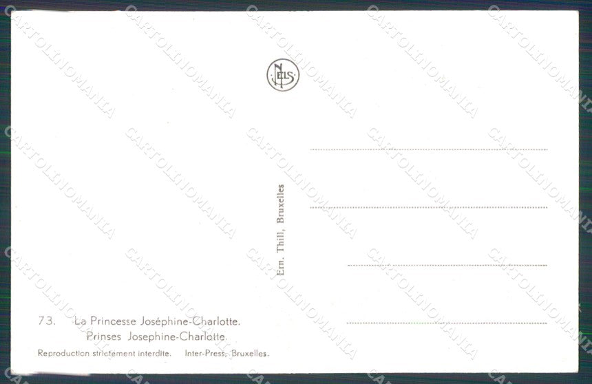 Reali Royalty Belgique Belgio Prinses Josephine Charlotte cartolina XF8634 – retro