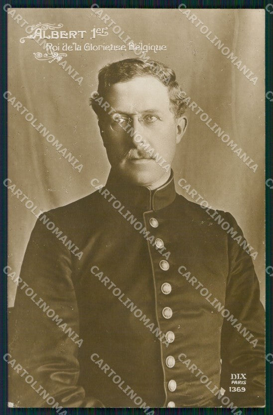 Reali Royalty Belgique Belgio Roi Albert I RPPC cartolina XF8637 – fronte