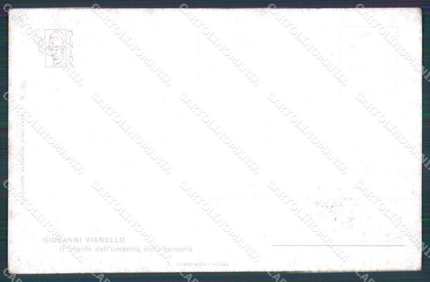 Militari Propaganda WW1 WWI Trionfo sulla Barbarie Vianello cartolina XF8647 – retro