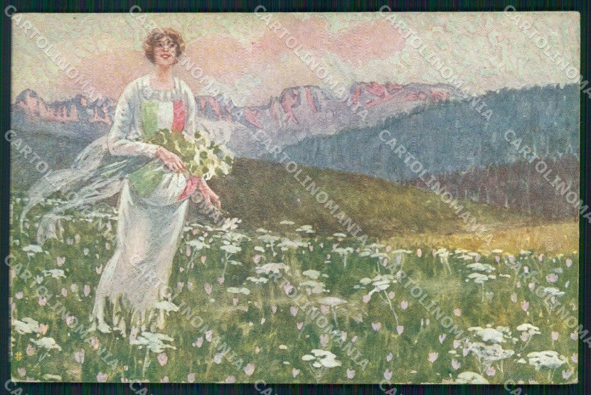 Militari Propaganda WW1 WWI Tricolore PIEGHINE cartolina XF8651 – fronte