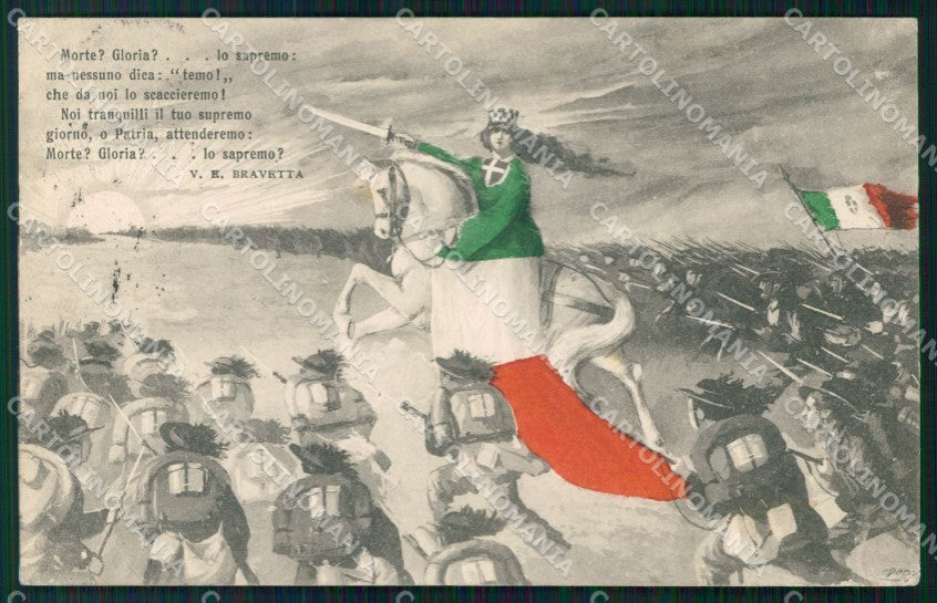 Militari Propaganda WW1 WWI Tricolore Bersaglieri Dody cartolina XF8656 – fronte