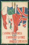 Militari Propaganda WW1 WWI Alleati Bandiere Flags cartolina XF8659 – fronte