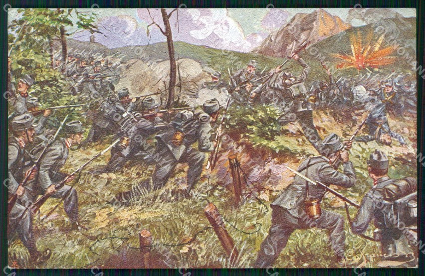 Militari Propaganda WW1 WWI Viva L'Esercito Italiano Franciosi cartolina XF8668 – fronte