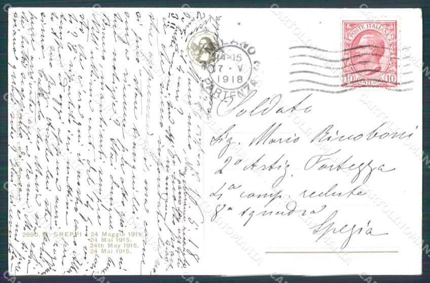 WW1 WWI Propaganda Tricolore American Flag Milano cartolina postcard XF8681 – retro