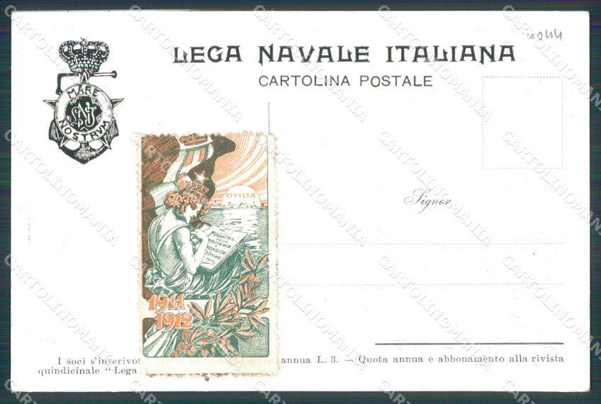 Militari Marina Tripolitania Skull Tricolore cartolina postcard XF8687 – retro