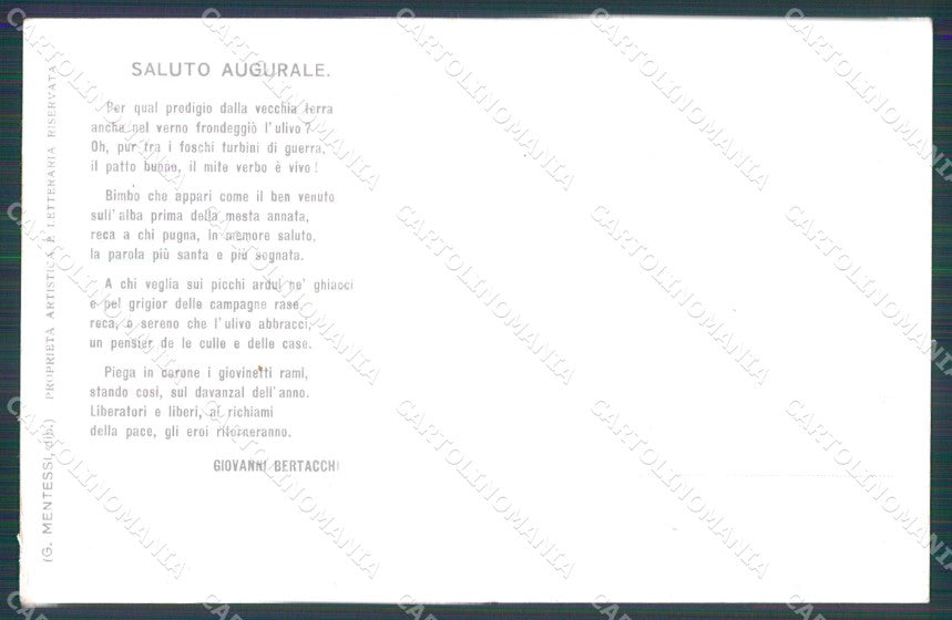 WW1 WWI Propaganda Alleati Flags Mentessi Bertacchi cartolina postcard XF8688 – retro