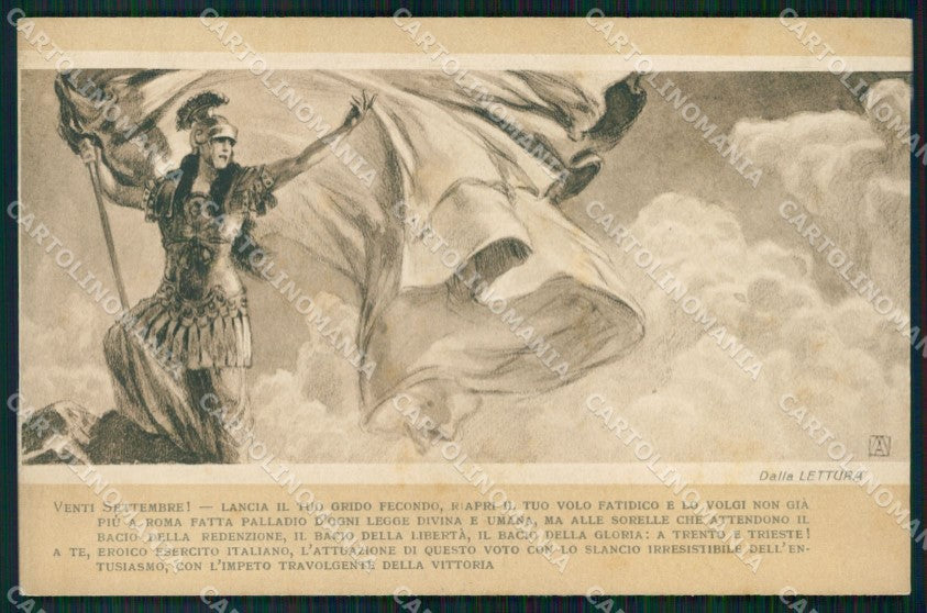 WW1 WWI Propaganda Omaggio Soldati d'Italia Tricolore cartolina postcard XF8705 – fronte