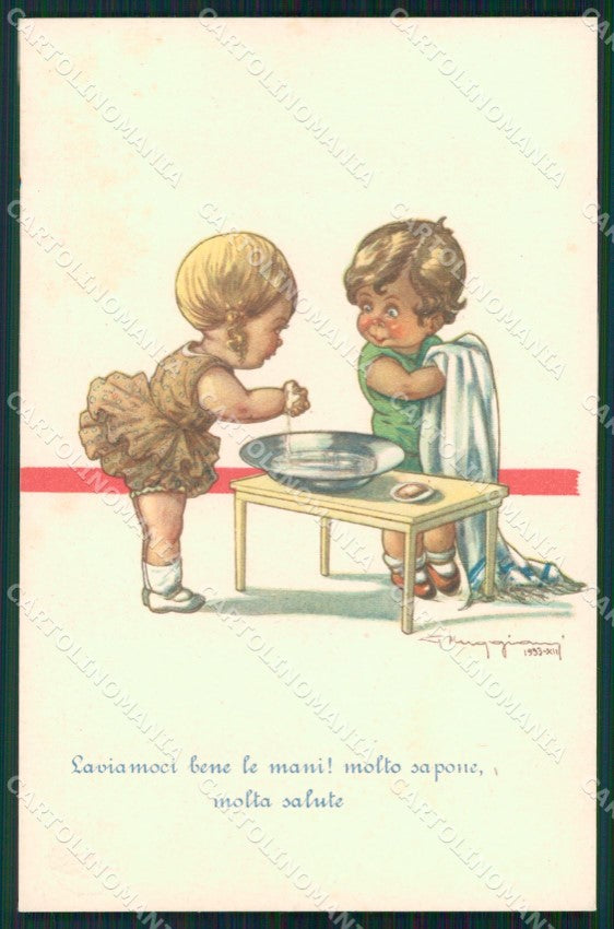 Artist Signed Muggiani Croce Rossa Red Cross Children cartolina postcard XF8740 – fronte