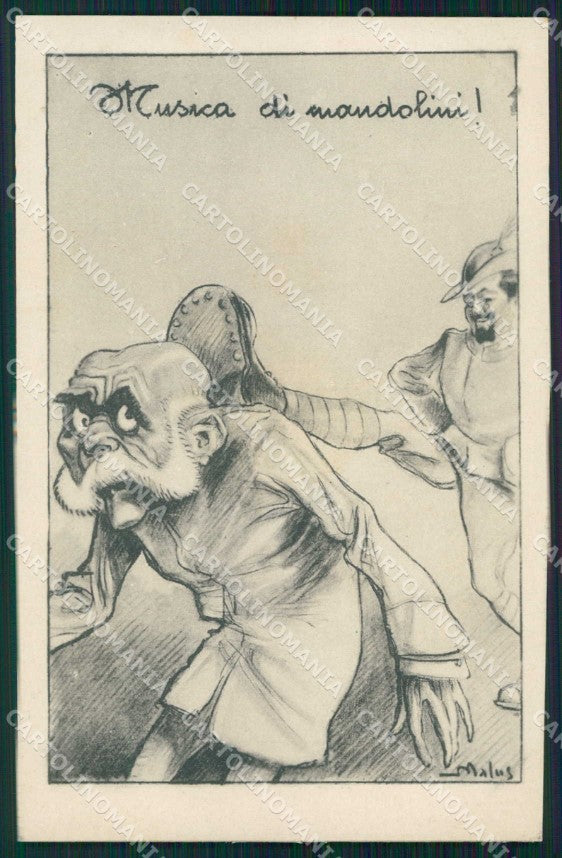WWI WW1 Italian Propaganda Anti Austrian Kaiser Alpini Malus cartolina XF8771 – fronte