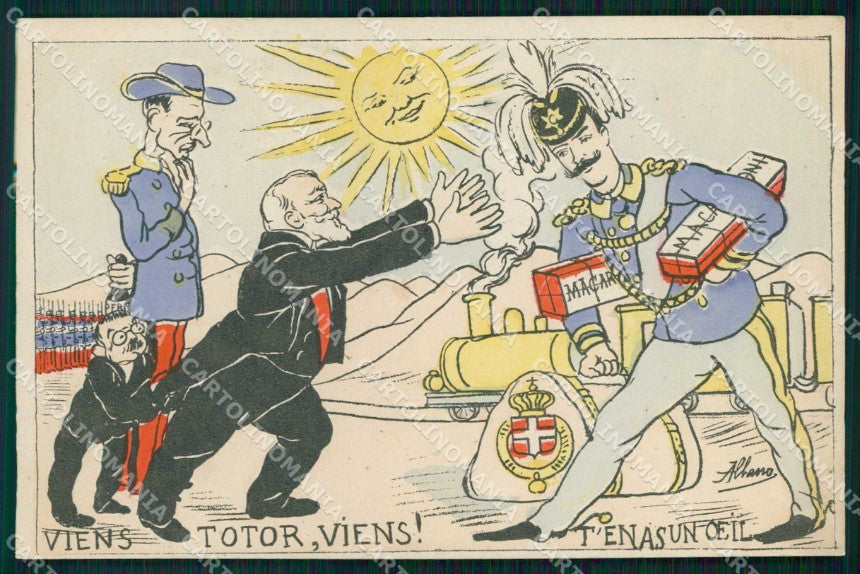 Politica Francia Italia Loubet Savoia Albano cartolina XF8841 – fronte