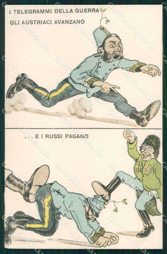 WWI WW1 Italian Propaganda Patriotic War Humor Russia cartolina XF8843 – fronte