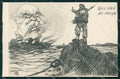 WWI WW1 Italian Propaganda Marina Militare Anti Kaiser Calcagnadoro cp XF8853 – fronte