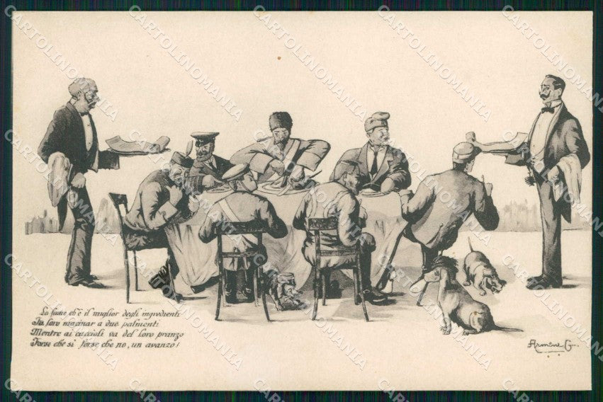 WWI WW1 Italian Propaganda Patriotic War Humor Anti Kaiser Russia cp XF8867 – fronte